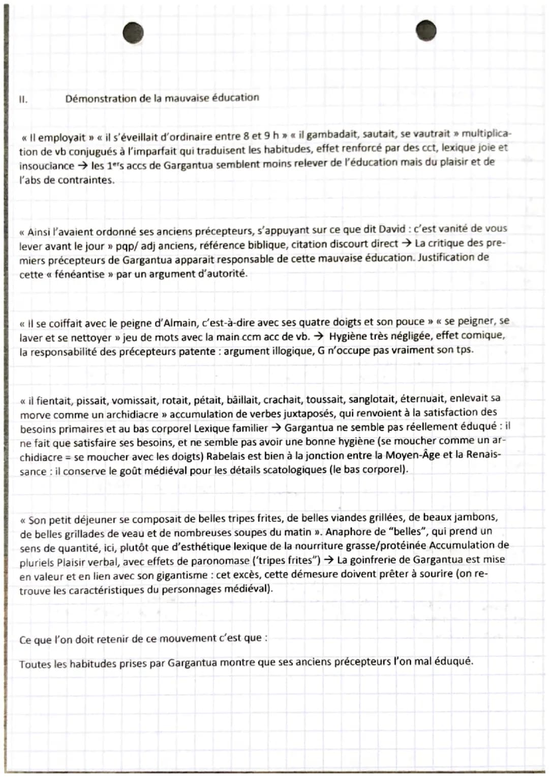 TEXTE BAC n°5
La première éducation chap XXI Gargantua
Rabelais
Introduction:
Après la sortie de son premier roman Pantagruel en 1532, Rabel