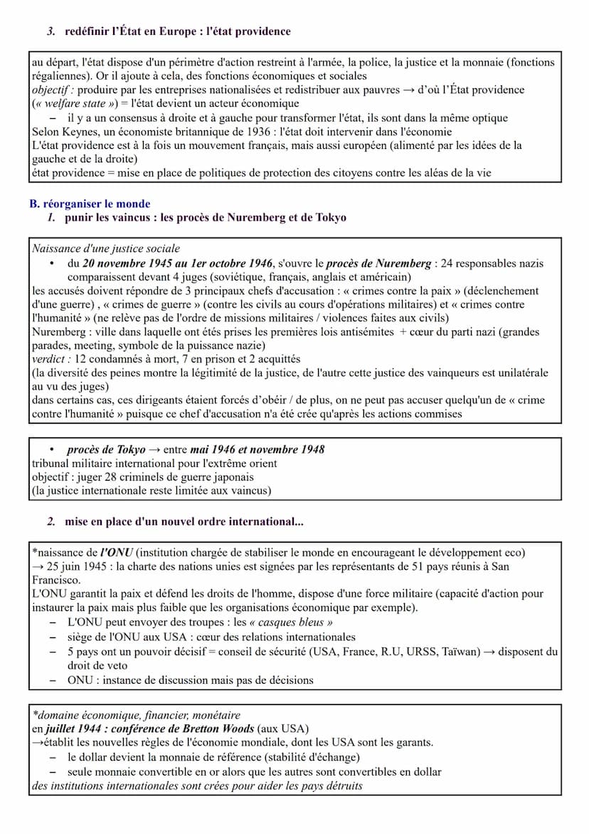 LE NOUVEAU MONDE DE L'APRES GUERRE: 1945-1973
1945 est marquée par la fin de la Seconde Guerre Mondiale. Cette guerre fût un traumatisme imm