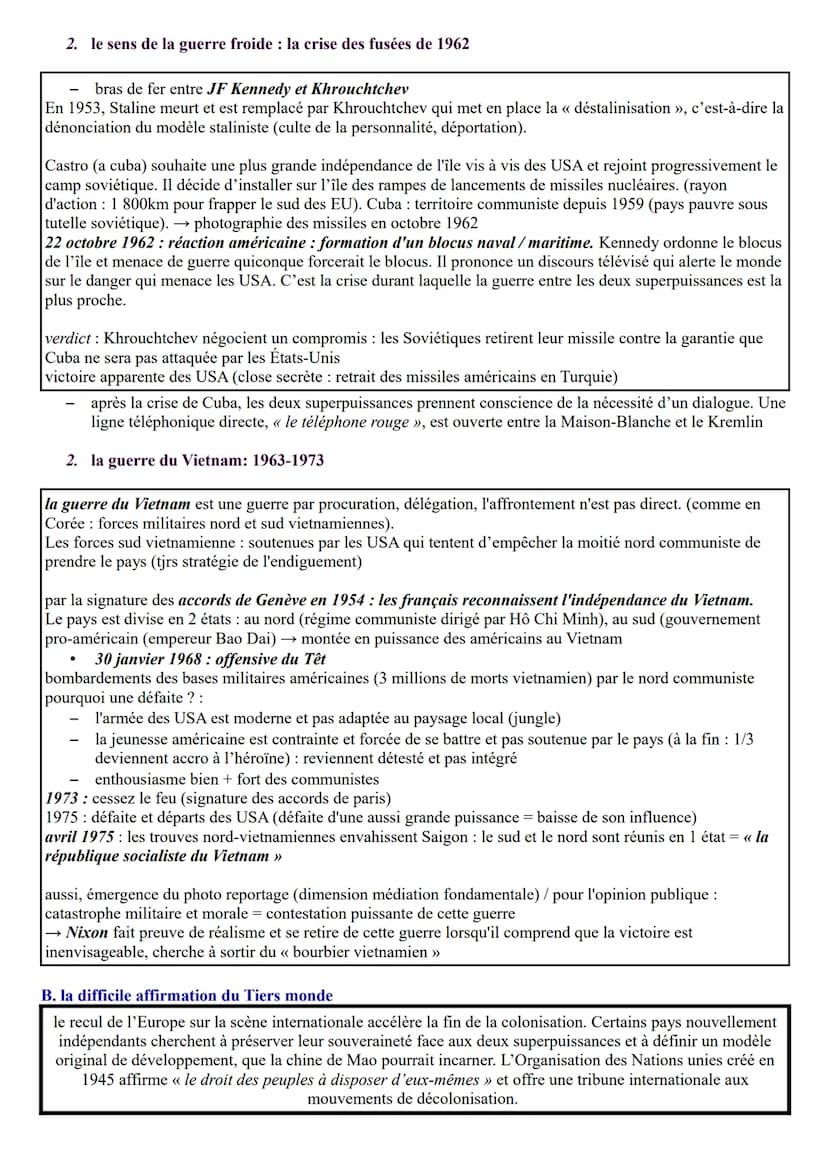 LE NOUVEAU MONDE DE L'APRES GUERRE: 1945-1973
1945 est marquée par la fin de la Seconde Guerre Mondiale. Cette guerre fût un traumatisme imm