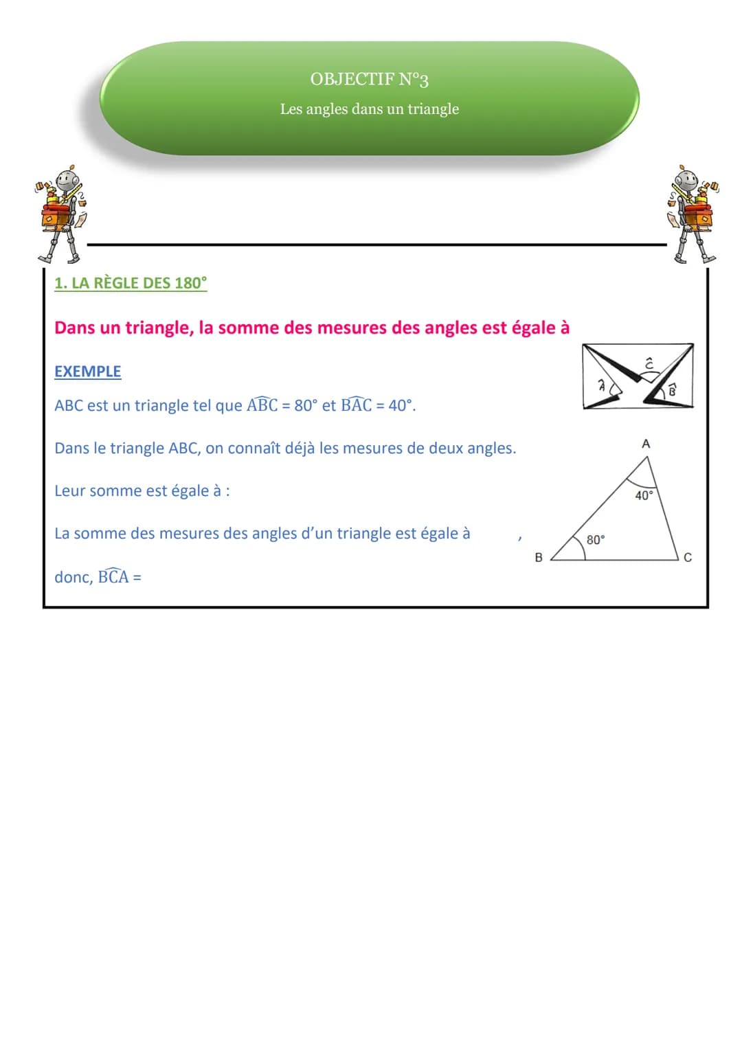 
<p>Détermination si un triangle est constructible en utilisant l'inégalité triangulaire</p>
<p>Dans un triangle, la longueur de chaque côté