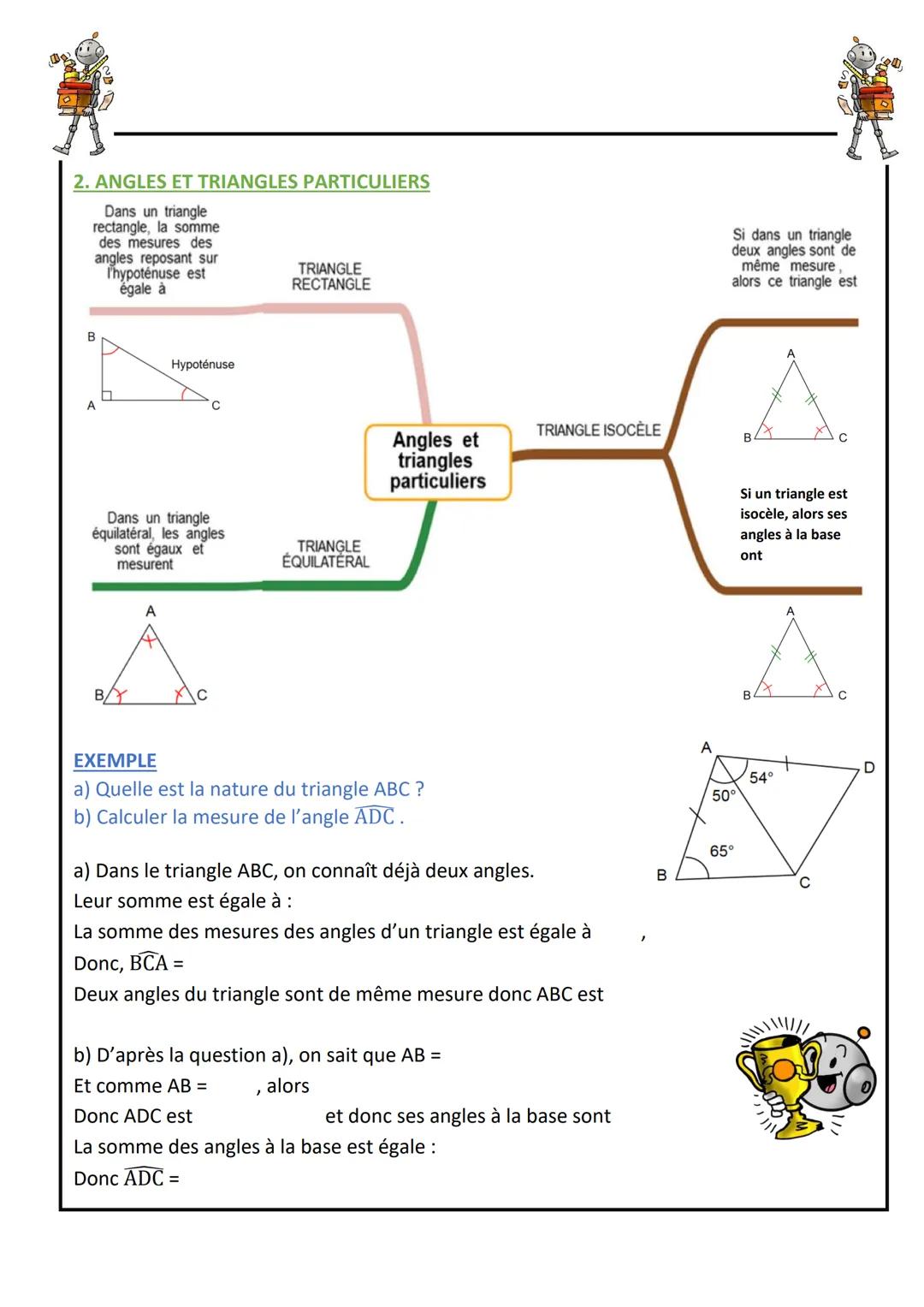 
<p>Détermination si un triangle est constructible en utilisant l'inégalité triangulaire</p>
<p>Dans un triangle, la longueur de chaque côté