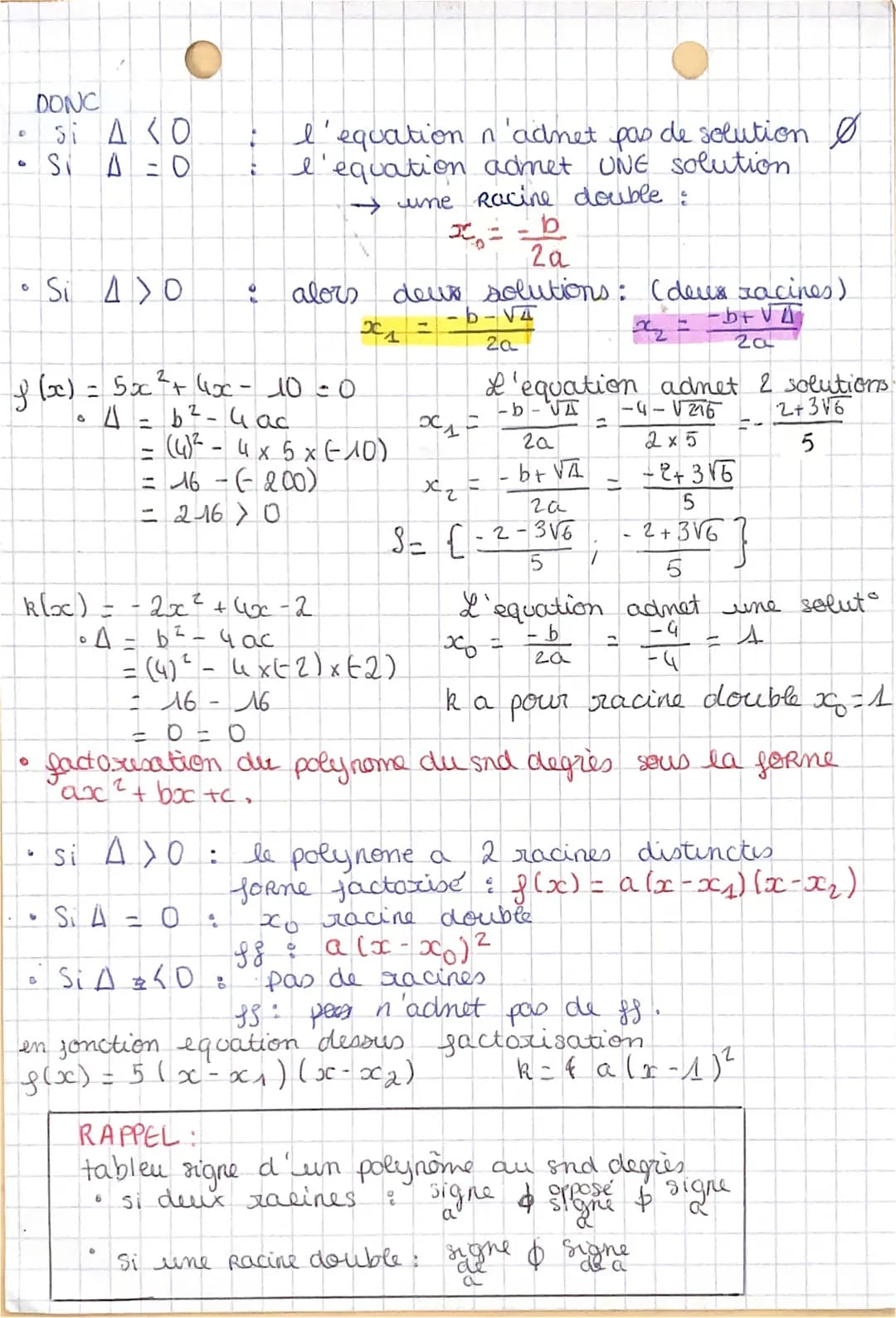 •La forme canonique : a (x - x)² + ß
p
er
1 methode en utilisant la completition du carre
x²-14x + 45 = x² - 2x7x + 45
Fonction polynême du 
