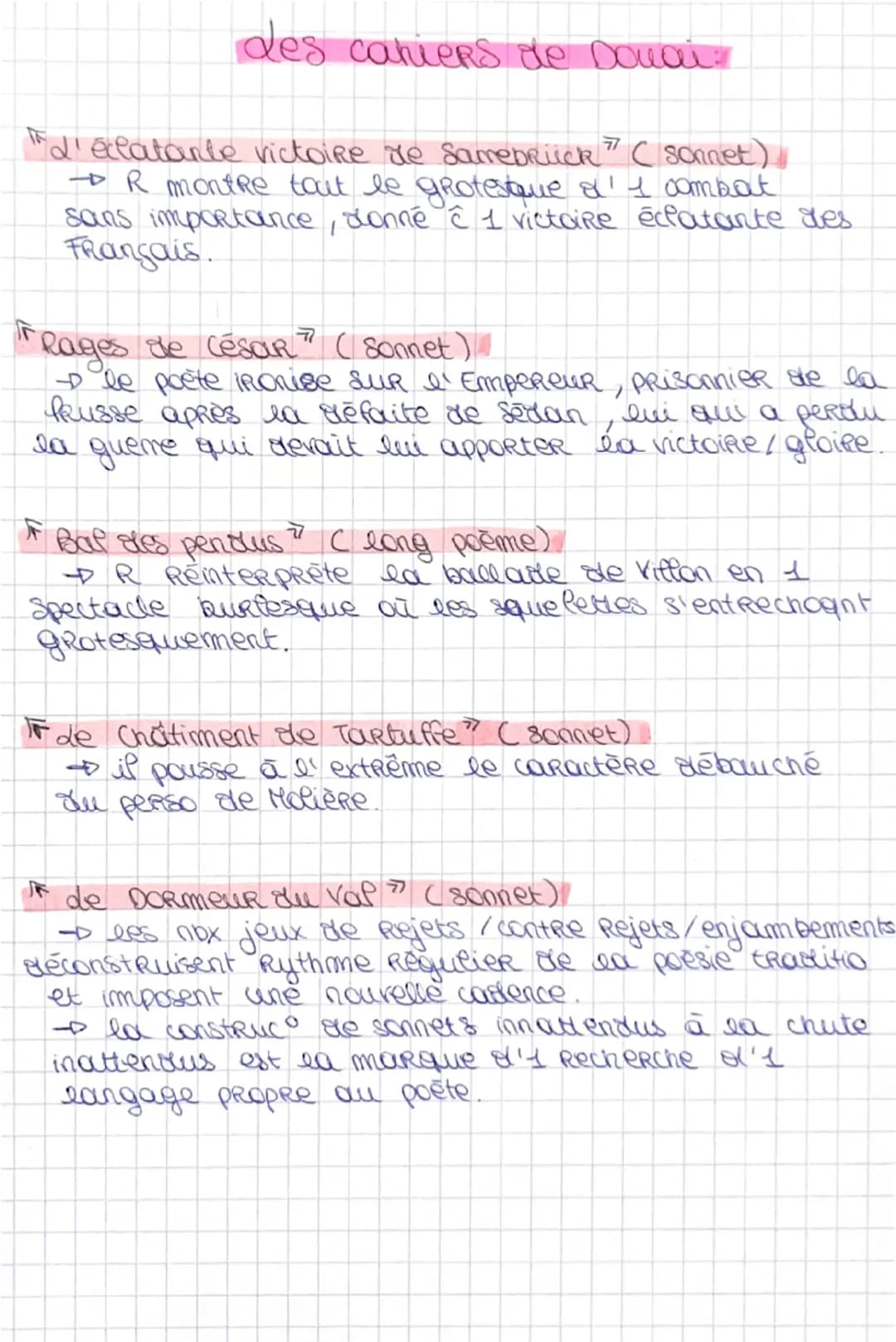 -
des cahiers de Douai
date: 1870
auteur: Arthur Rimbaud
Réalisme/
naturalisme
mairement littéraire, symbolisme / Romantisme
genRe: poësie
*