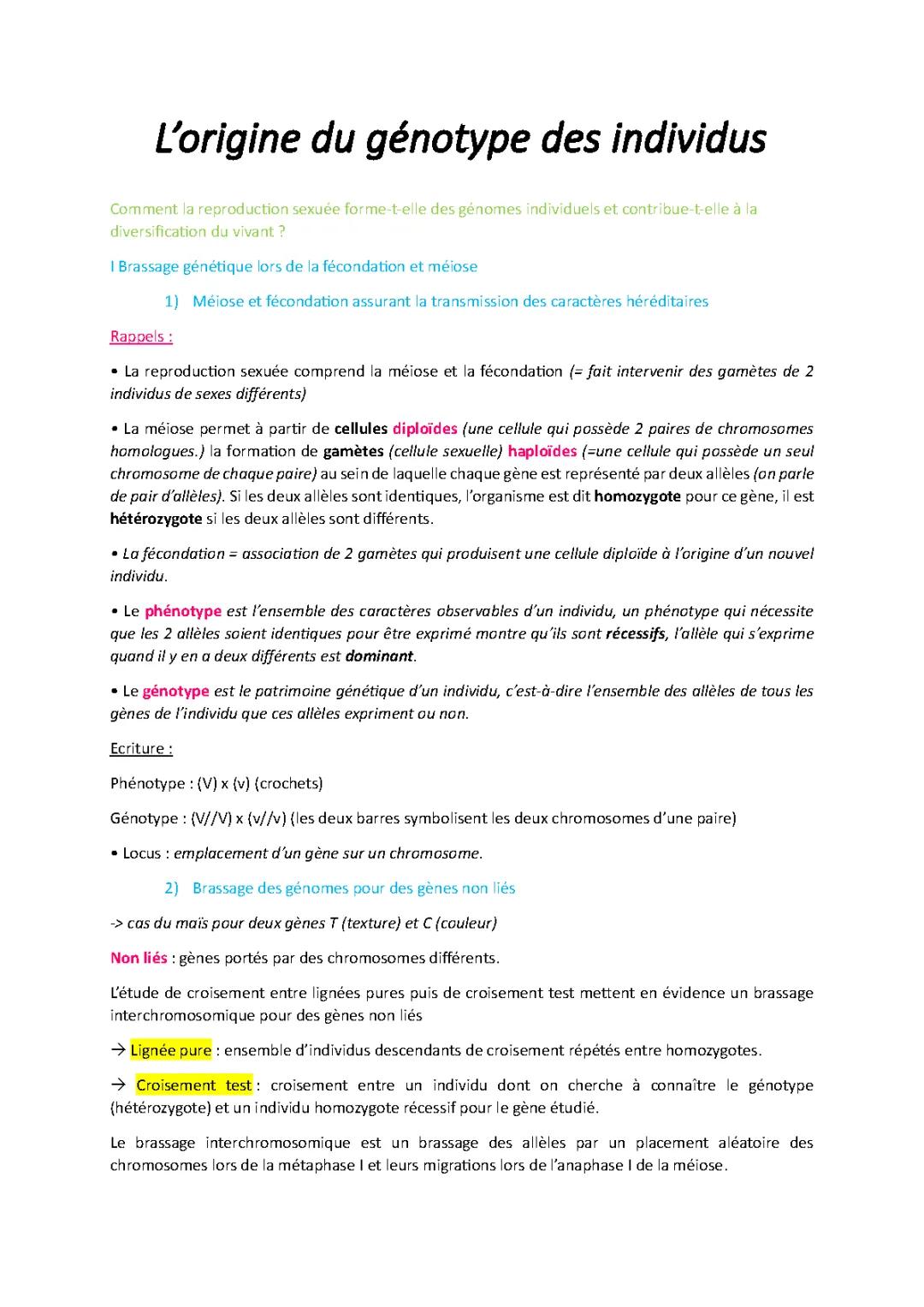 Comprendre le Brassage Génétique : Interchromosomique et Intrachromosomique