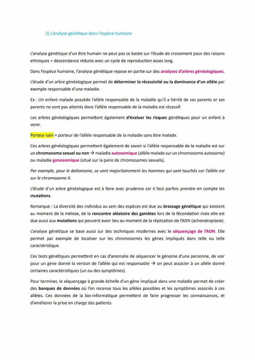 L'origine du génotype des individus
Comment la reproduction sexuée forme-t-elle des génomes individuels et contribue-t-elle à la
diversifica