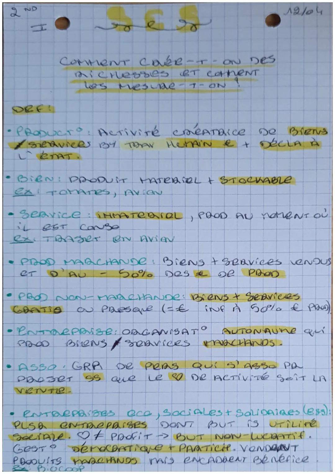 Comment cree-t-on des richesses et comment les mesure-t-on ? 