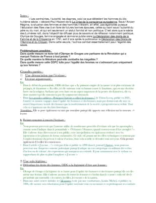 Know plans de dissertation possibles sur la DDFC d'Olympe de Gouges thumbnail