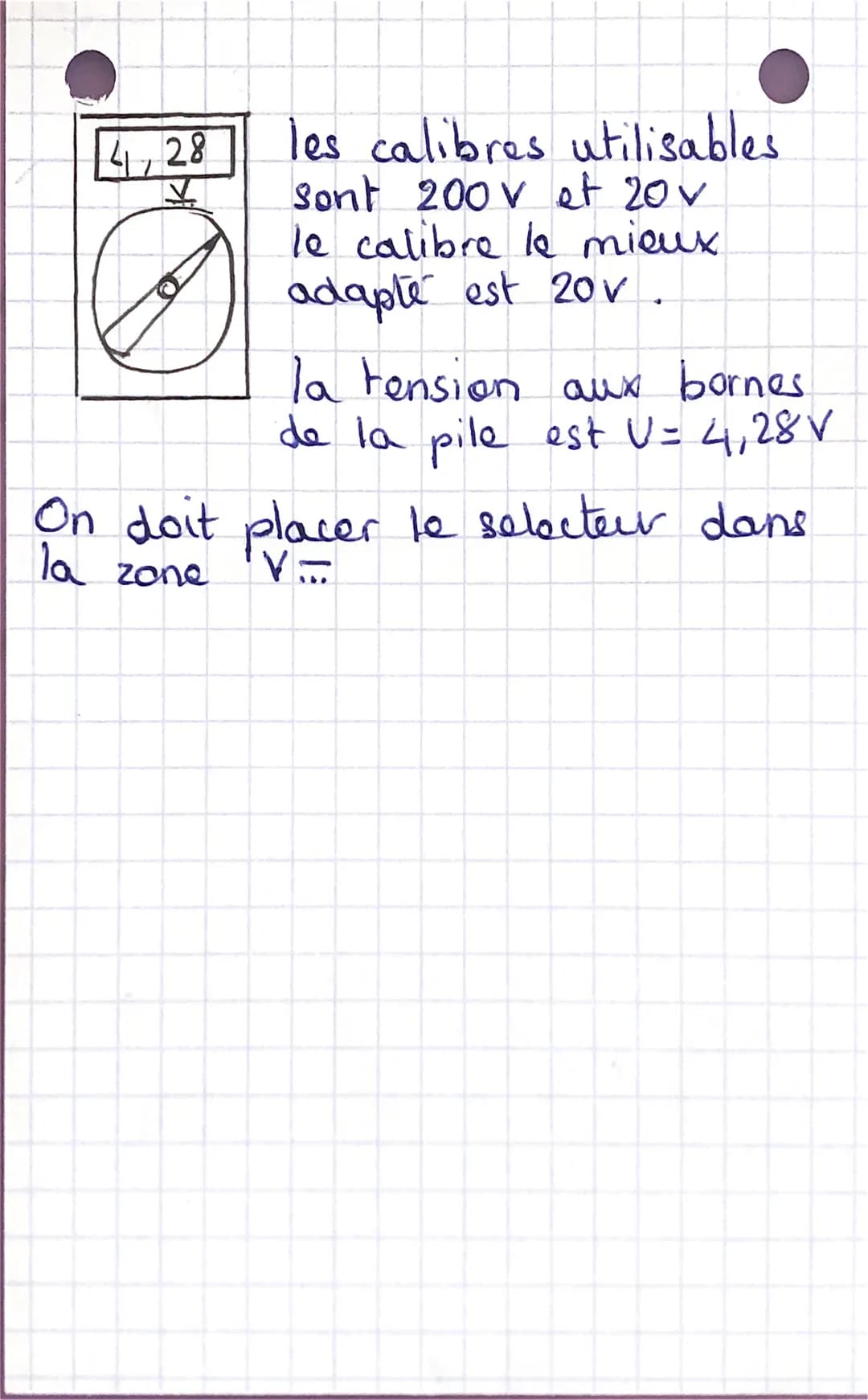 Phy
la tension électrique
la tension be mesure à l'aide
d'un voltmètre, il se branche en
derivation (deux boulles). I se
représente
G
+
We
q
