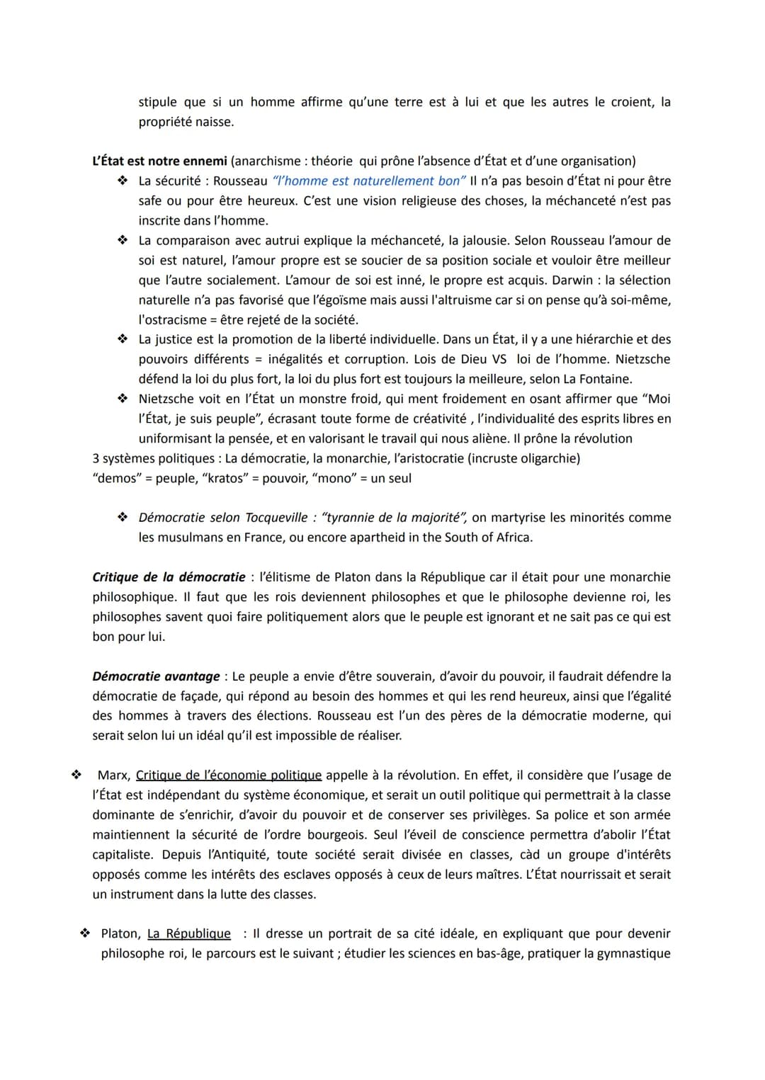 L'État
Définitions :
Antiquité notion assimilée à un régime politique (état démocratique, tyrannique ou d'une
monarchie), à une Nation ou un