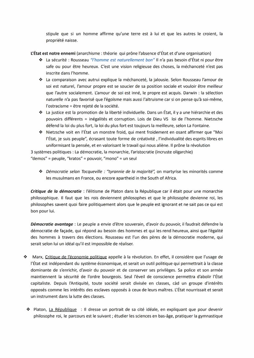L'État
Définitions :
Antiquité notion assimilée à un régime politique (état démocratique, tyrannique ou d'une
monarchie), à une Nation ou un