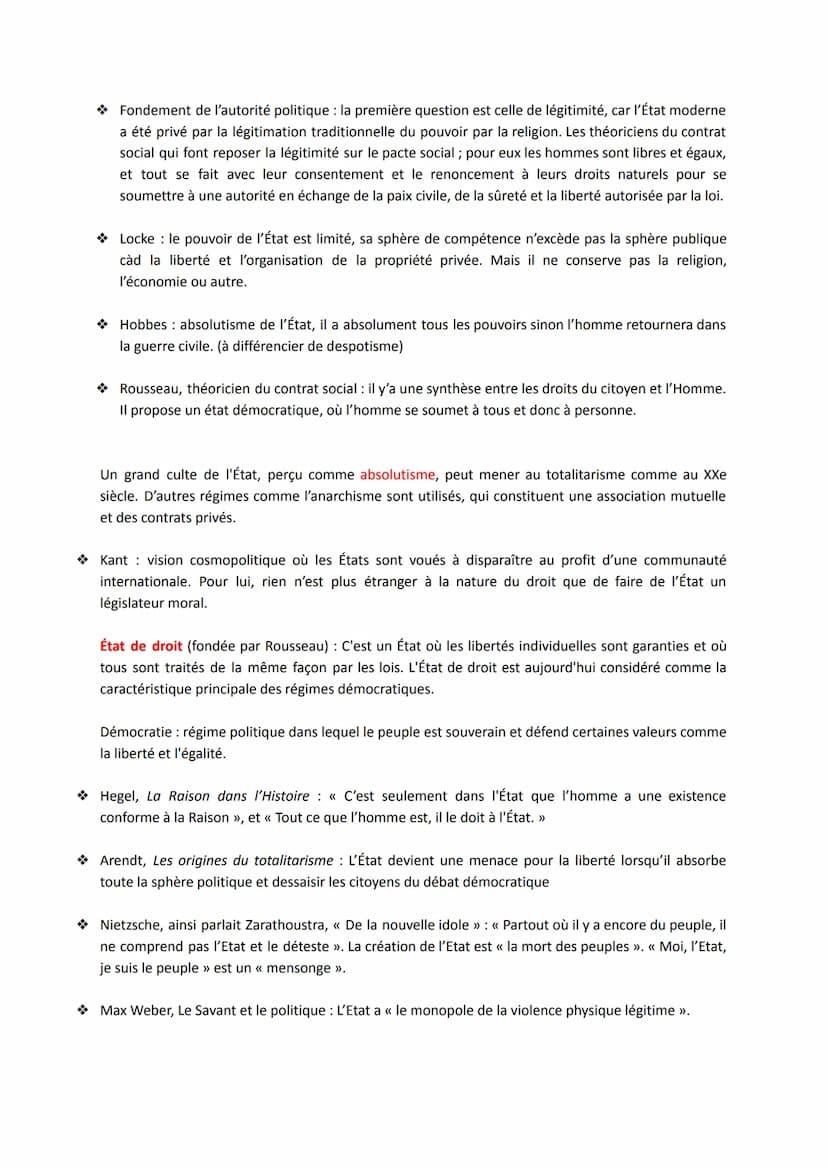 L'État
Définitions :
Antiquité notion assimilée à un régime politique (état démocratique, tyrannique ou d'une
monarchie), à une Nation ou un