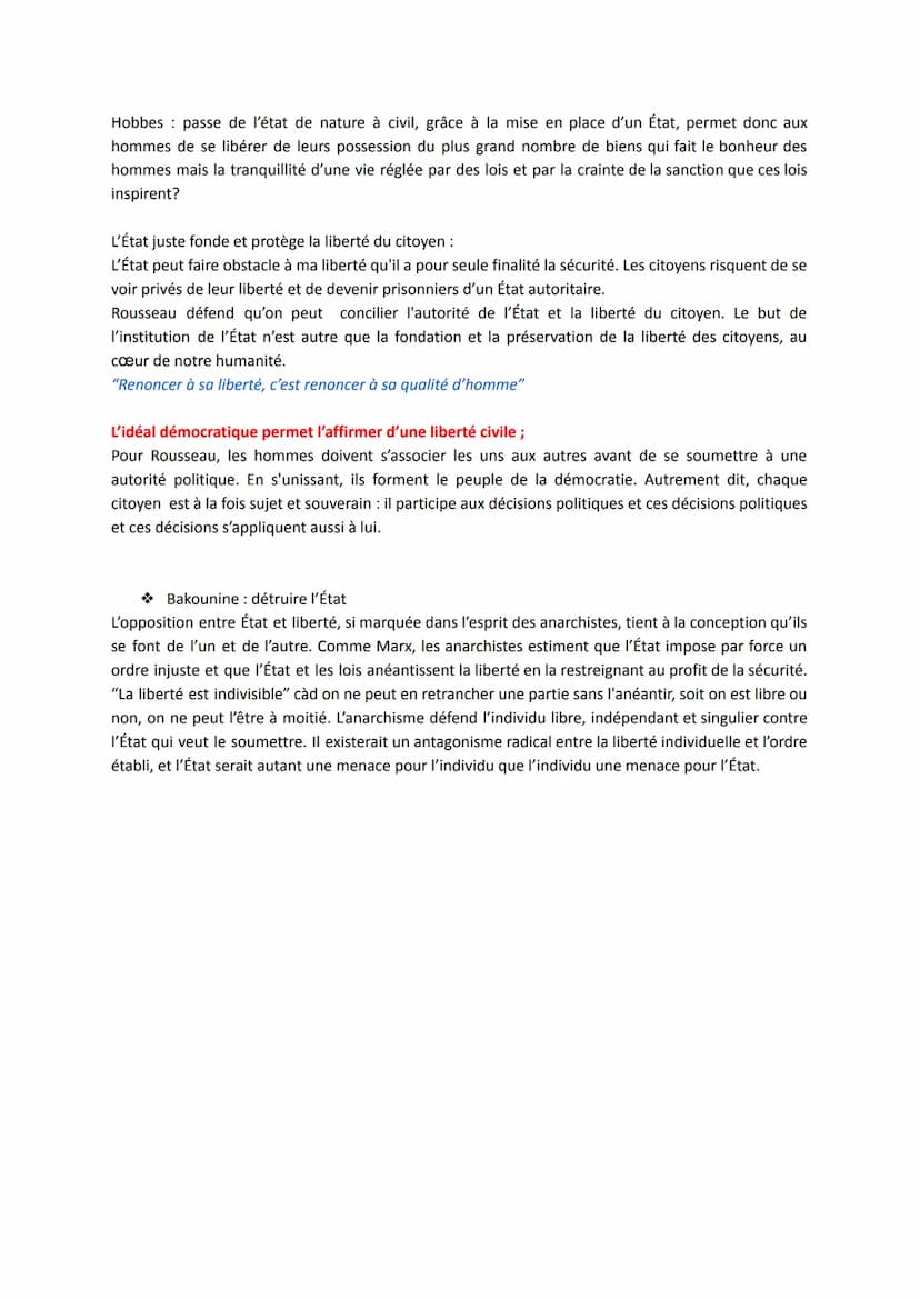 L'État
Définitions :
Antiquité notion assimilée à un régime politique (état démocratique, tyrannique ou d'une
monarchie), à une Nation ou un
