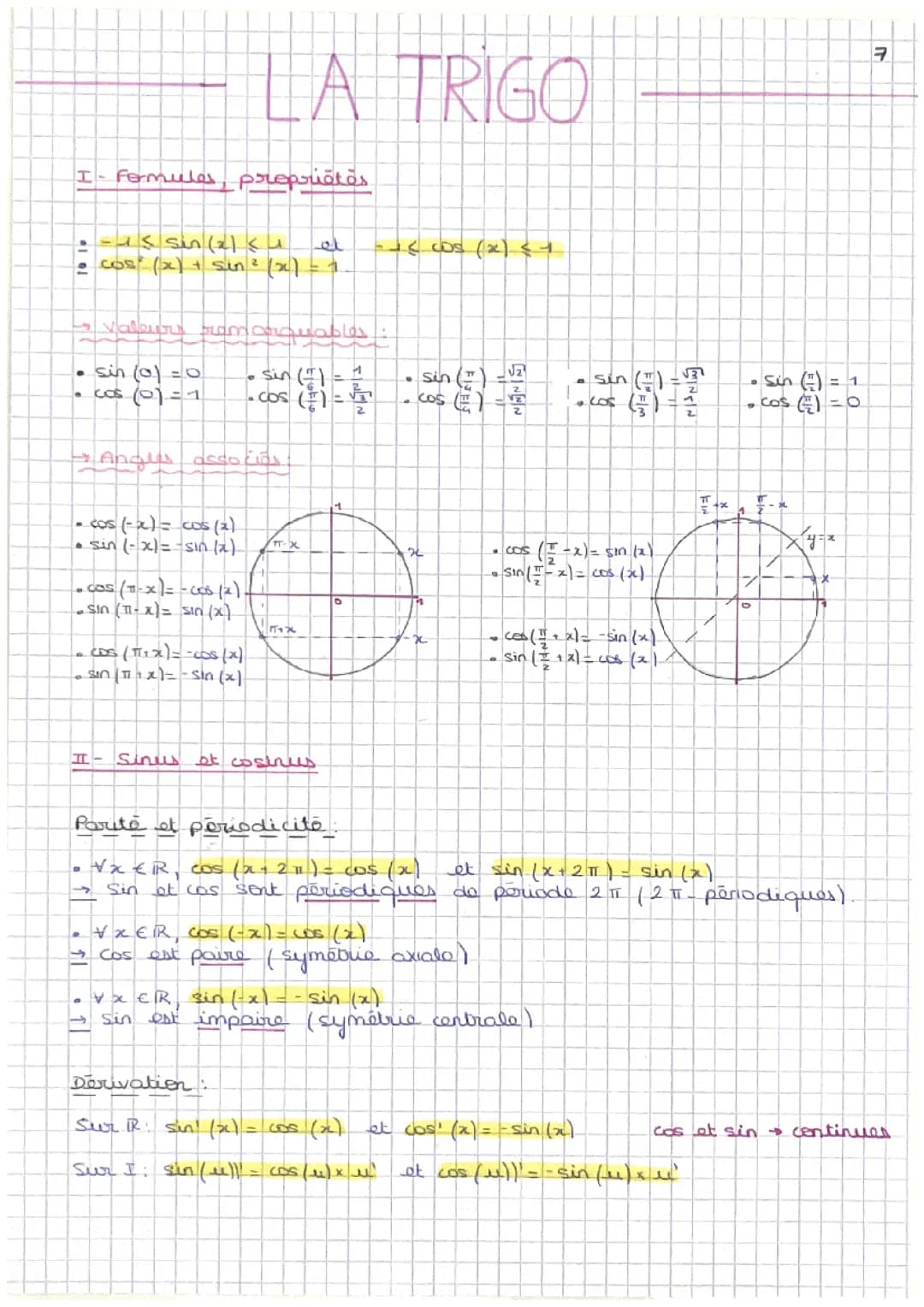Fiche - La Trigonométrie 