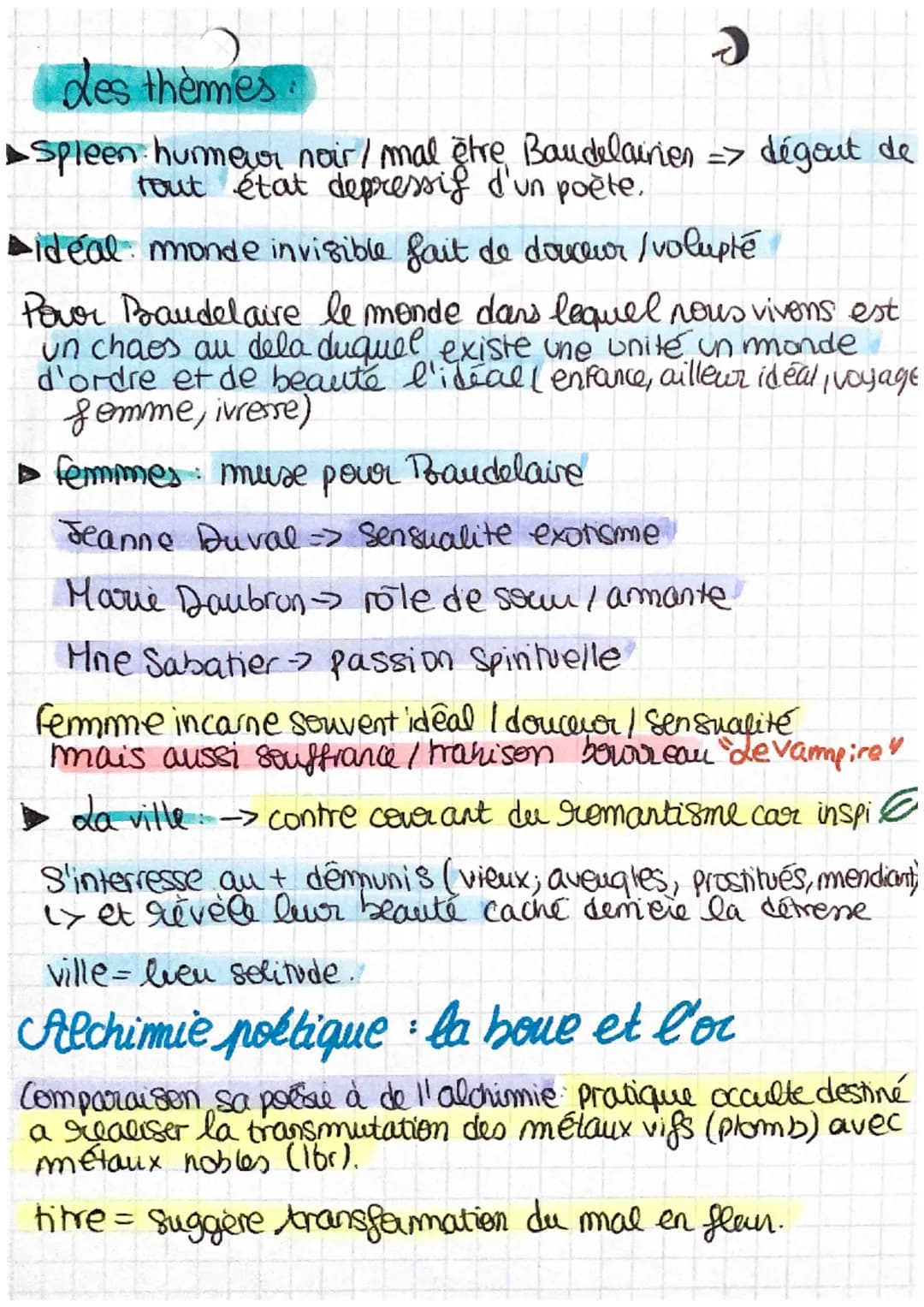 Charles Baudelaire
L'Auteur:
• né à Paris en 1821 mort en 1867
•Père: françois Baudelaire -> prêtre, peintre, amis des Philo
des meurt en 18