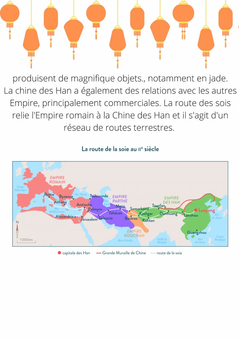 La Chine des Han
La dynastie Han dirige l'Empire chinois de 206 av JC à 220
ap JC.
Le premier empereur Chinois
est Qin au Illème siècle av. 