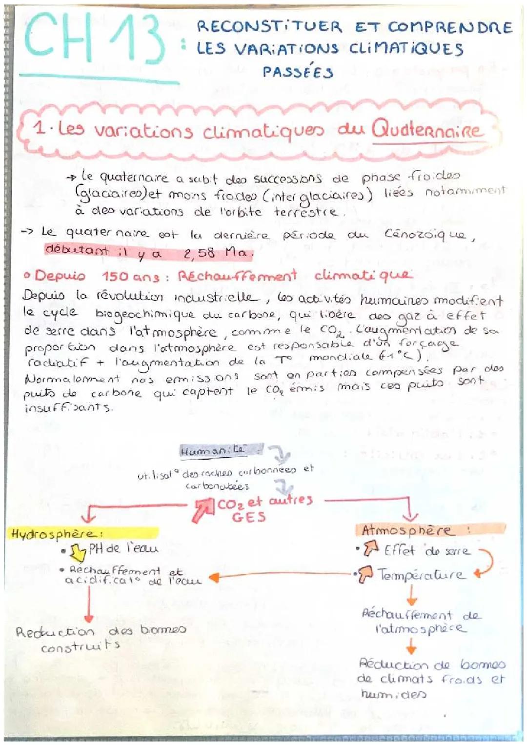 Les indices climatiques et l'évolution du climat: Du Quaternaire au Paléozoïque