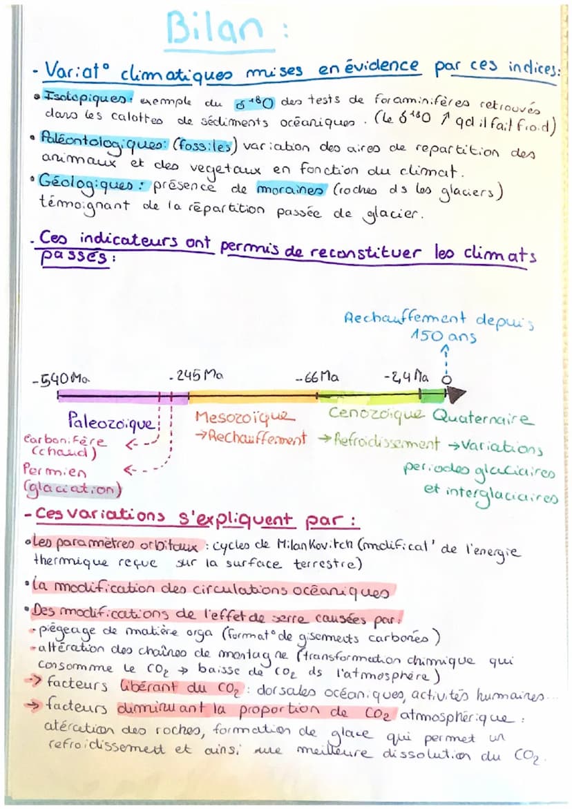 CH 13
ya
o Depuis 150 ans
1 les variations climatiques du Quaternaire
le quaternaire a subit des successions de phase froides
(glaciaires) e