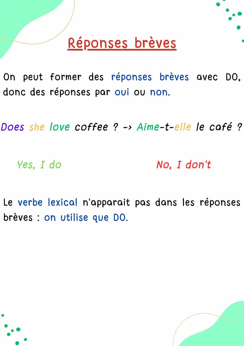 AUXILIAIRE "DO"
Anglais
ah L'auxiliaire
Un auxiliaire est appelé ainsi car il vient en aide
à un verbe lexical.
Il agit comme un accessoire 