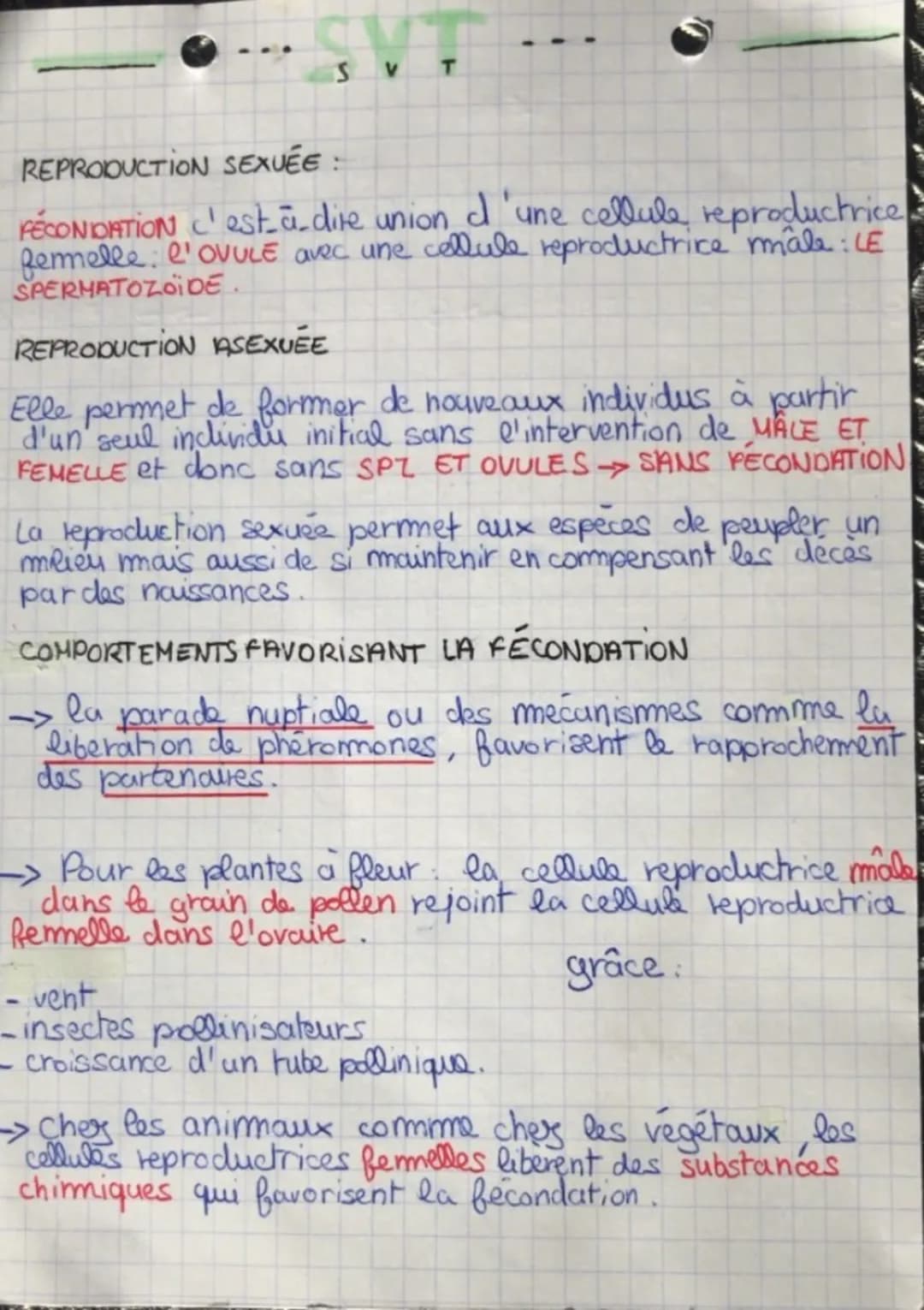 La reproduction sexuée et asexuée 