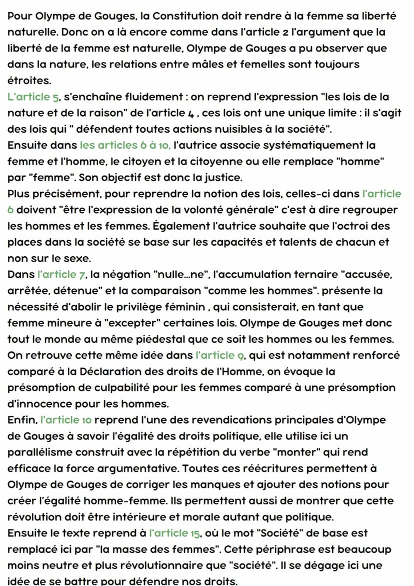 17 Articles
Déclaration des droits de la femme et de la citoyenne
Introduction :
Durant la Révolution française, malgré la participation des