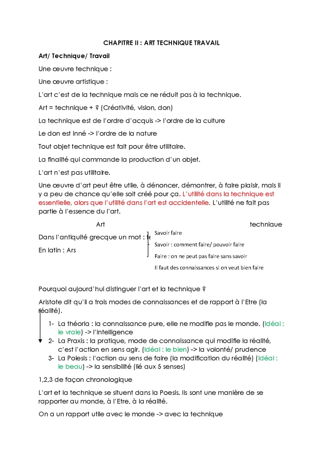 L'art et la technique : Dissertation et cours de philosophie