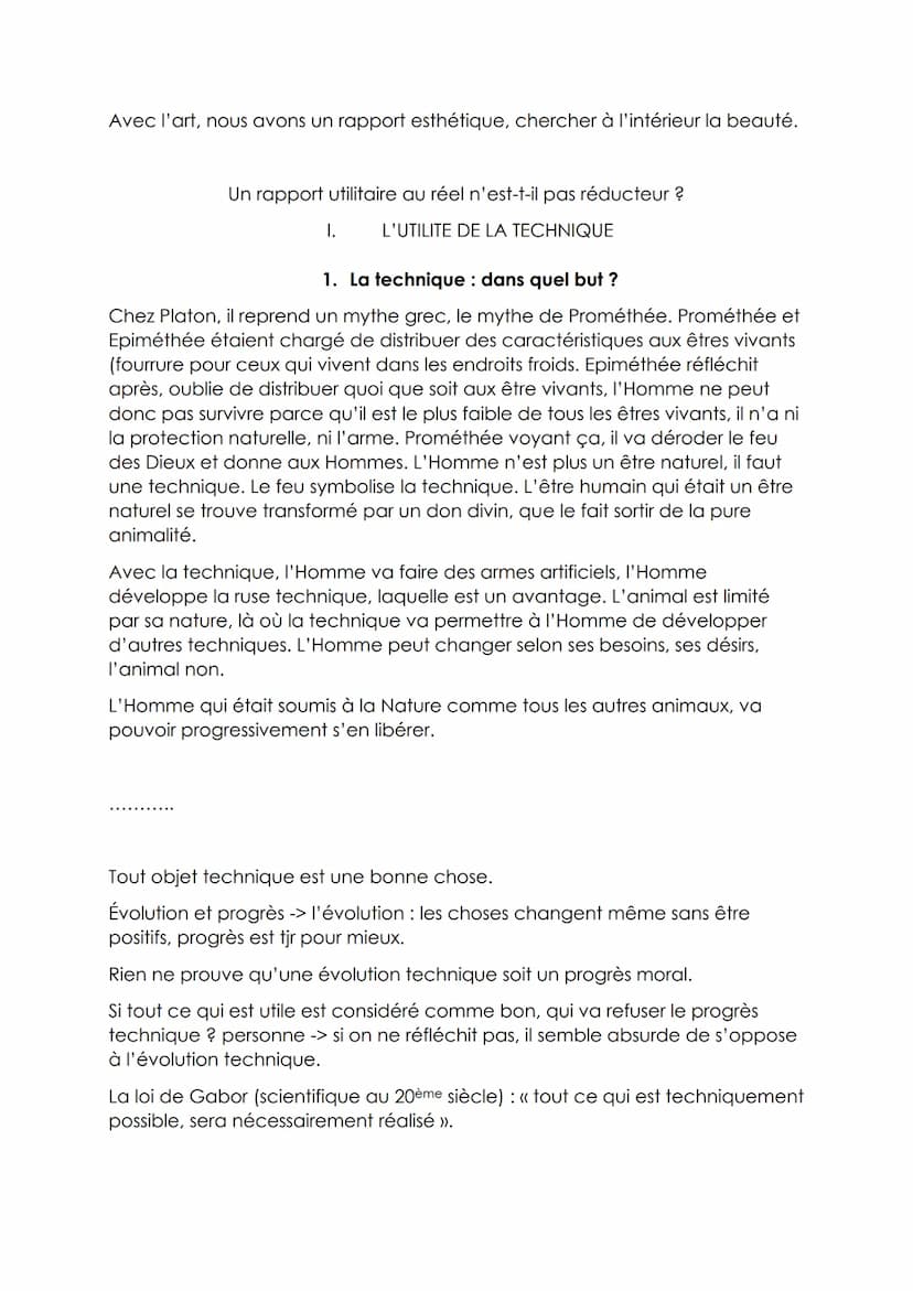 CHAPITRE II: ART TECHNIQUE TRAVAIL
Art/ Technique/ Travail
Une œuvre technique :
Une œuvre artistique :
L'art c'est de la technique mais ce 
