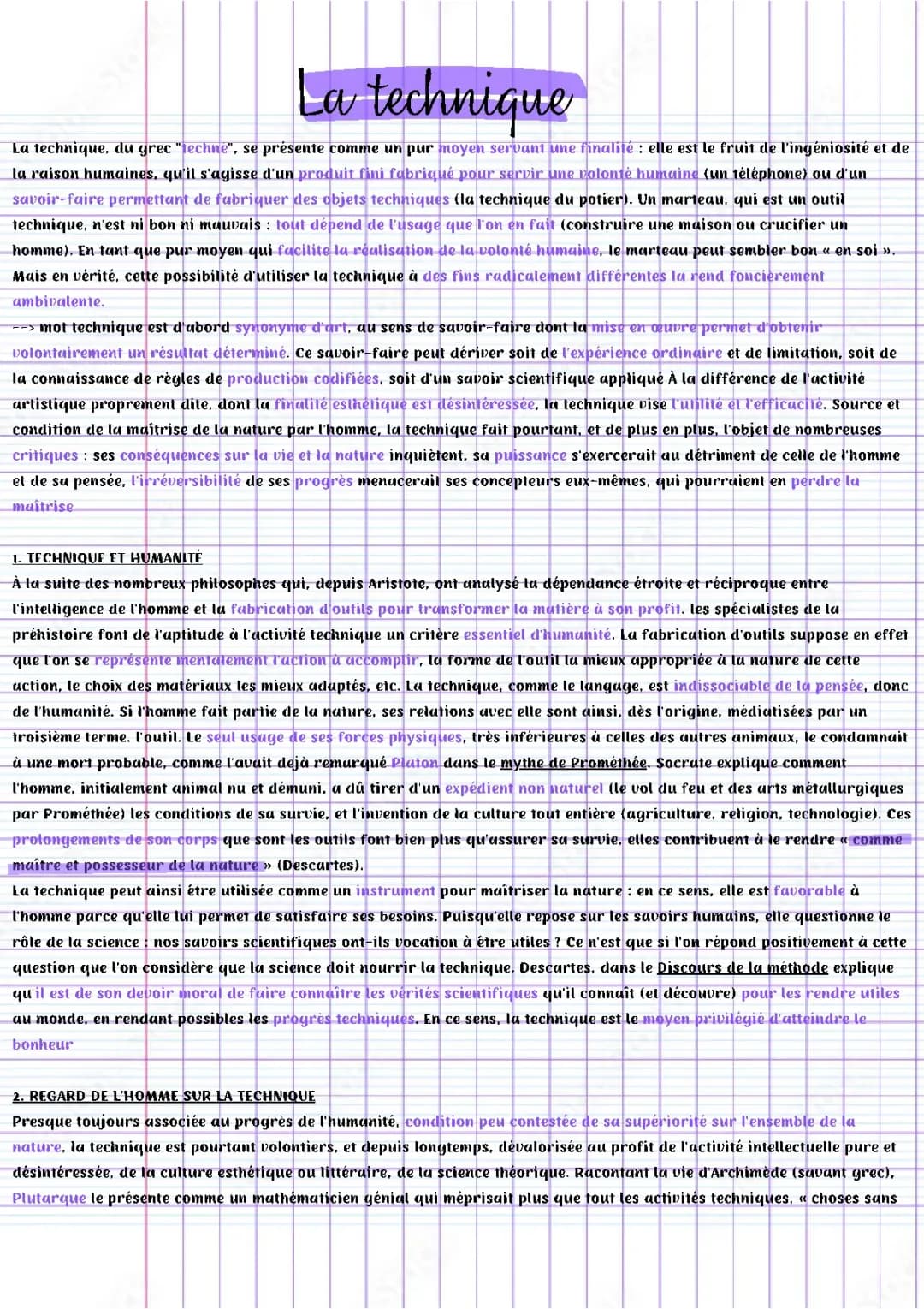 La Technique Philosophie - Terminale PDF: Fiche Révision Philo 2023