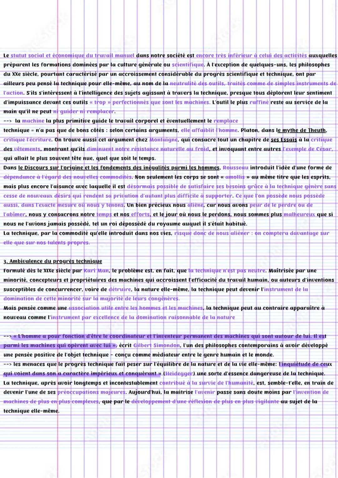La technique
La technique, du grec "techne", se présente comme un pur moyen servant une finalité : elle est le fruit de l'ingéniosité et de
