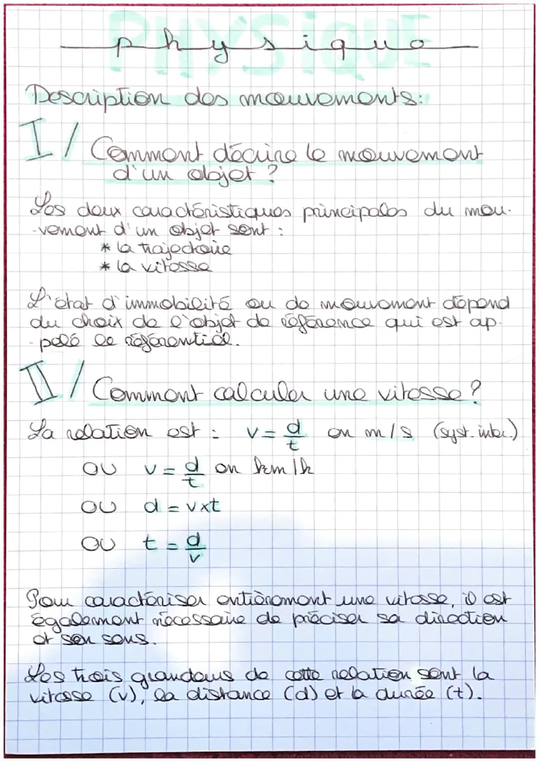 Description des mouvements 