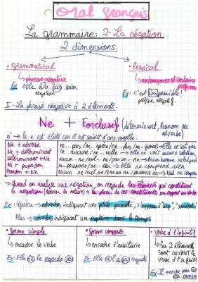 Know oral de français, question de grammaire: la négation  thumbnail