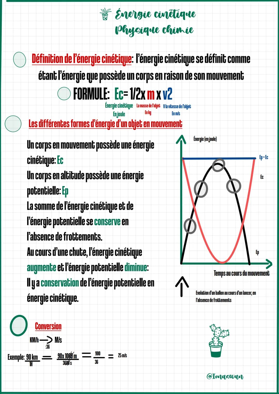 Définition de l'énergie cinétique: l'énergie cinétique se définit comme
étant l'énergie que possède un corps en raison de son mouvement
FORM