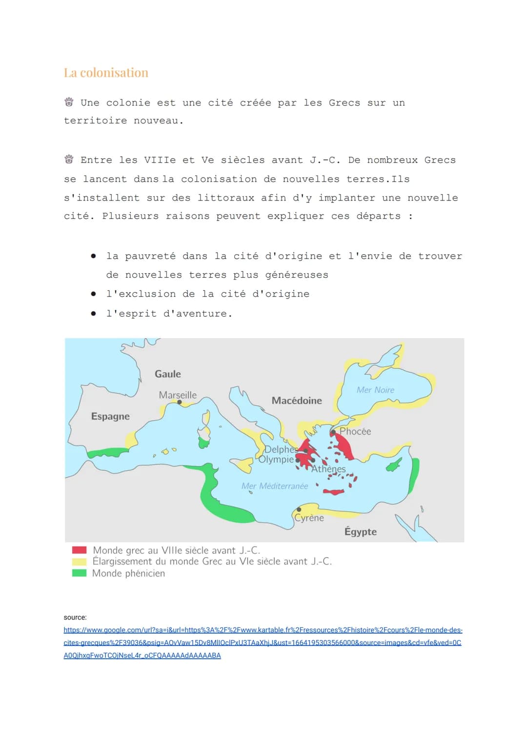 Les cités états
Elles possèdent :
Les cités grecques sont des cités-États indépendantes. Ces
cités sont rivales mais elles partagent une cul
