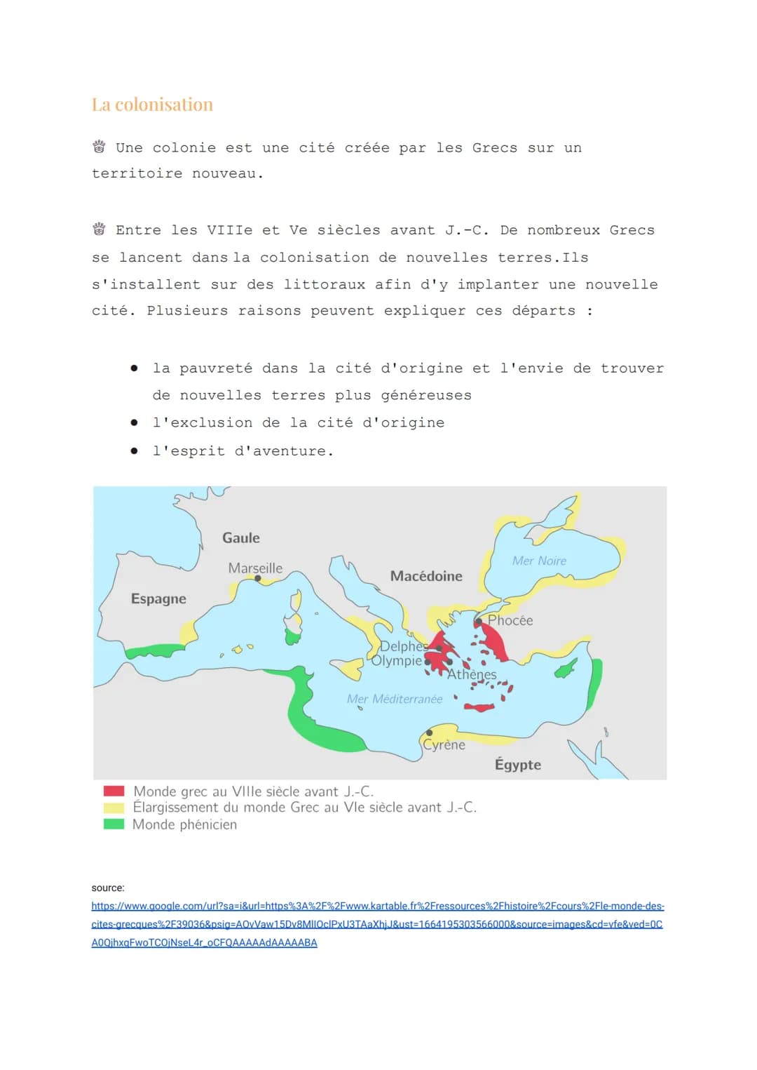 Les cités états
Elles possèdent :
Les cités grecques sont des cités-États indépendantes. Ces
cités sont rivales mais elles partagent une cul