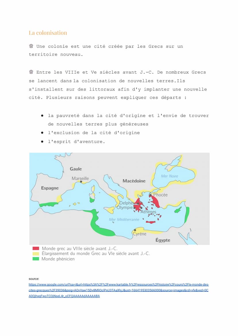 Les cités états
Elles possèdent :
Les cités grecques sont des cités-États indépendantes. Ces
cités sont rivales mais elles partagent une cul