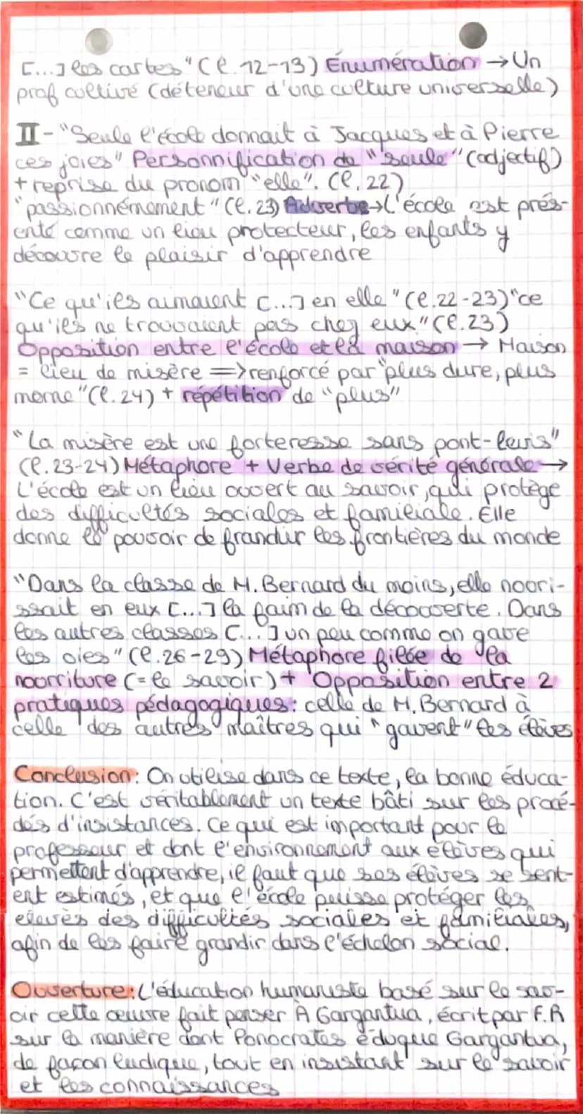XX
absurde
LE PREMIER HOMME
7994
La classe
I- L'enseignement Comment l'auteur fait-ie
de M. Bernard
(e. 1 à 15)
I- les effets de l'éc-
ole s
