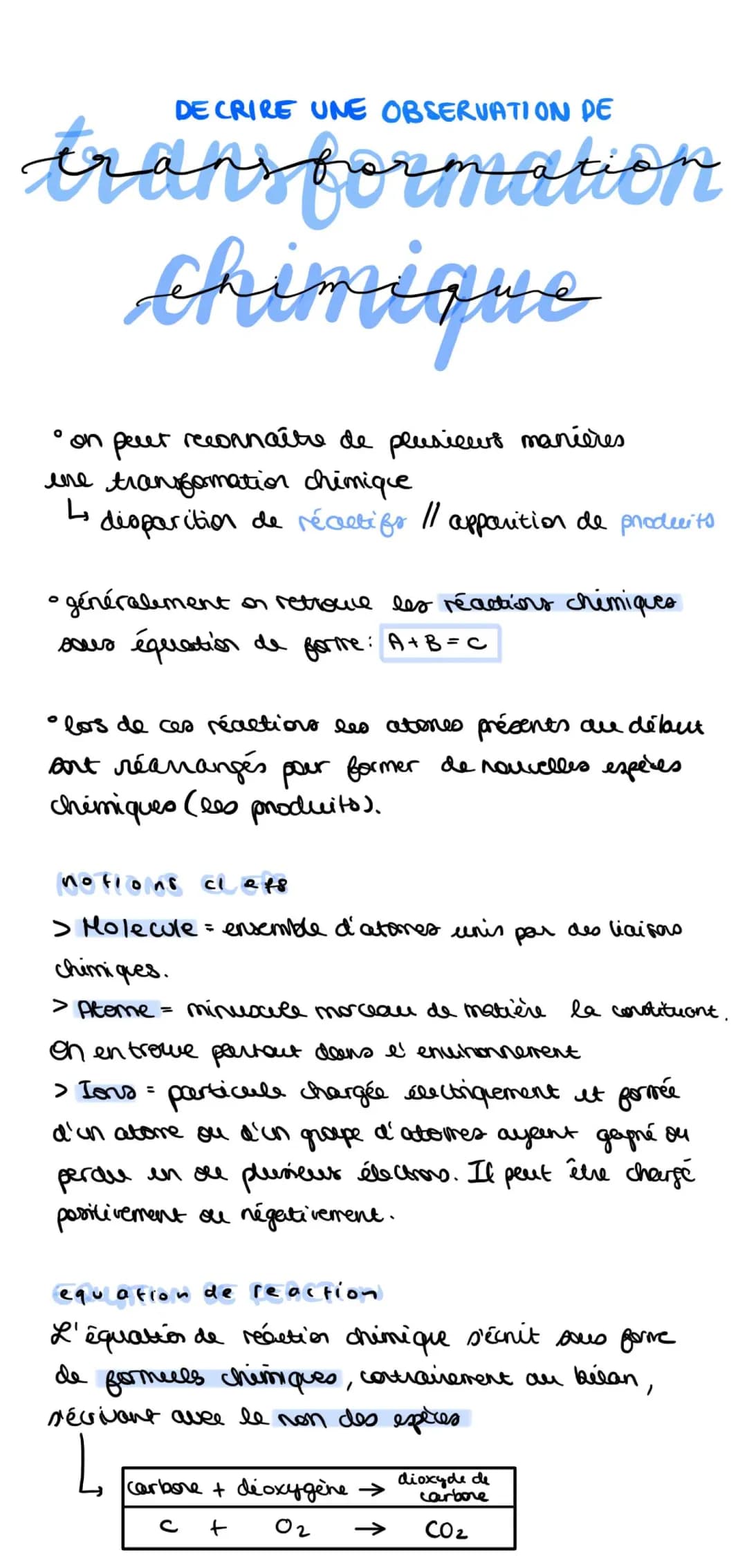 Écrire et Équilibrer une Équation Chimique : Exercices et Exemples