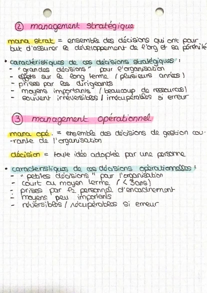 CHAPITRE 3 DE MANAGEMENT
qu'est ce que le management?
management = direction et gestion du
personnel
-ment et s'applique à toutes las organi