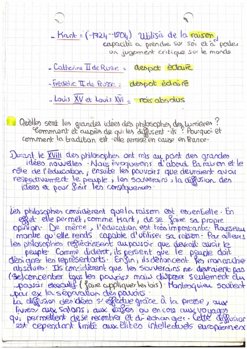 CHAP 2
DEFS
DATE
L'EUROPE DES LUHIERES AU
XVIII SIÈCLE
HIST.
2
• Lumières: Courant de pensées au XVIII
siede qui regroupe des
savants et des