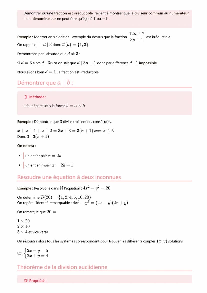 Arithmétique
Arithmétique
Branche des mathématiques qui étudie les nombres entiers Z
Divisibilité :
Définition:
Si bak, on dit de façon équi