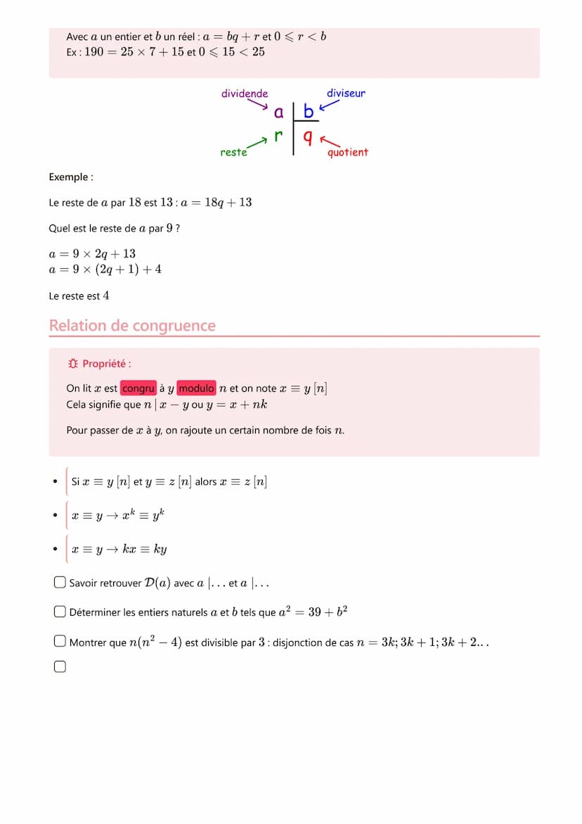 Arithmétique
Arithmétique
Branche des mathématiques qui étudie les nombres entiers Z
Divisibilité :
Définition:
Si bak, on dit de façon équi