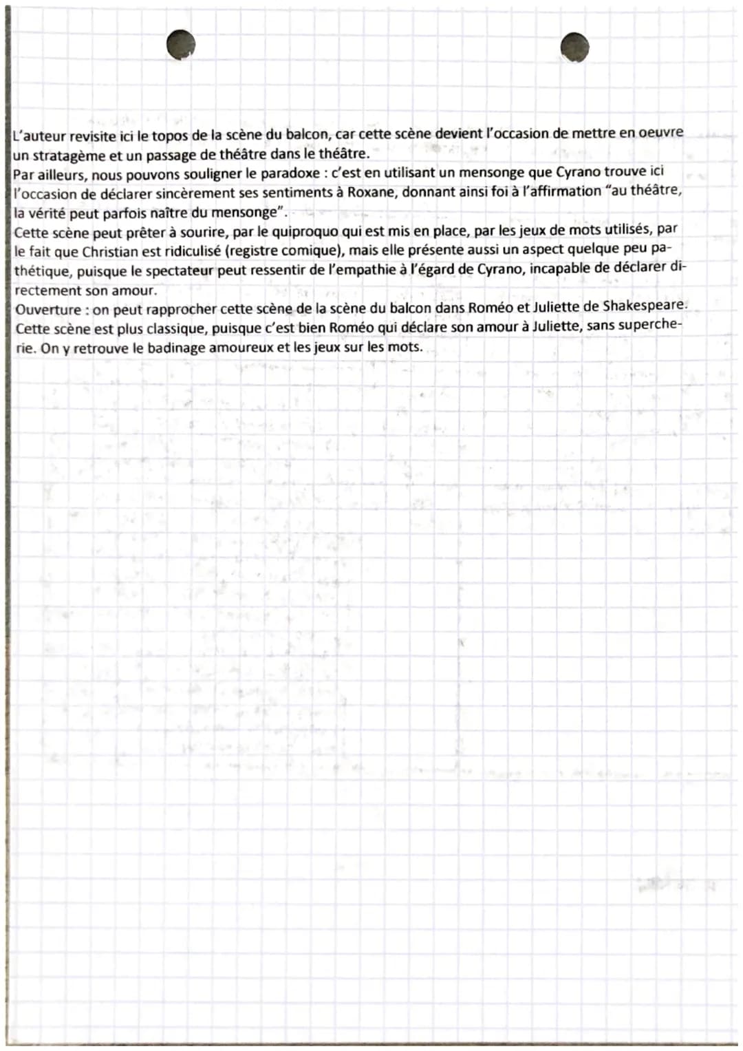 TEXTE BAC 11
Cyrano de Bergerac,
Edmond Rostand, III, 7: la scène du balcon
Introduction: Jouée pour la première fois en 1897, cette pièce d