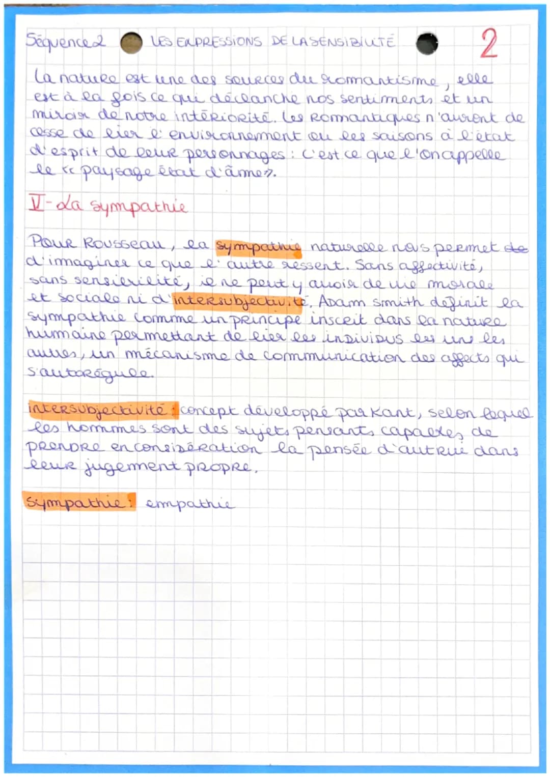 Sequence 2
1
LES EXPRESSIONS DE LA SENSIBILITÉ
I Comment est née l'expression de la sensibilité ?
La sensibilité née au coeur du romantisme 