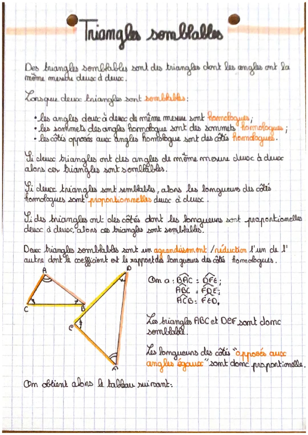 les triangles semblables 