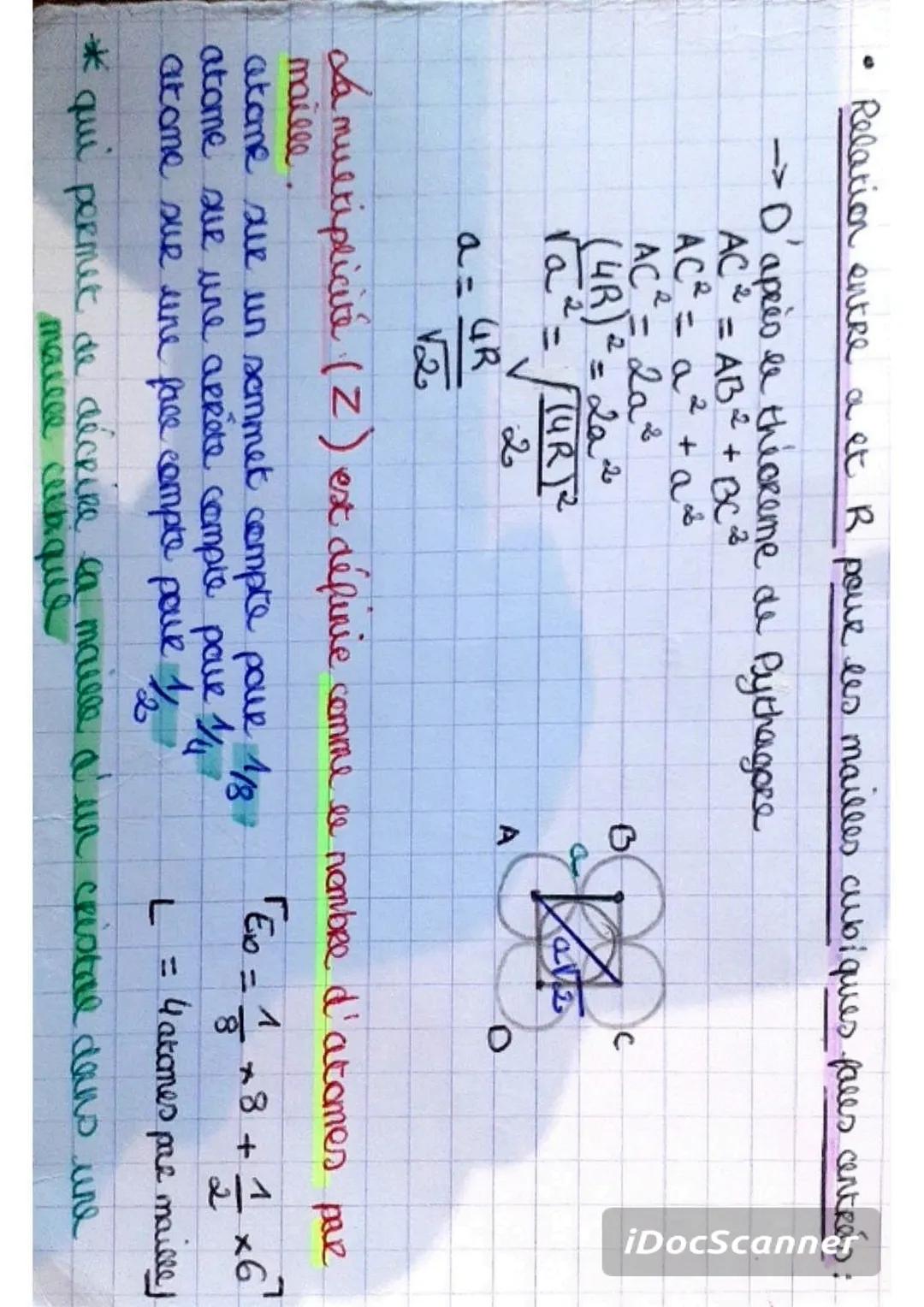 Chapitre 1 : Les cristaux
structure amorphe; atomes désorganisés
structure cristalline: atomes organisés différentes structure qui
different