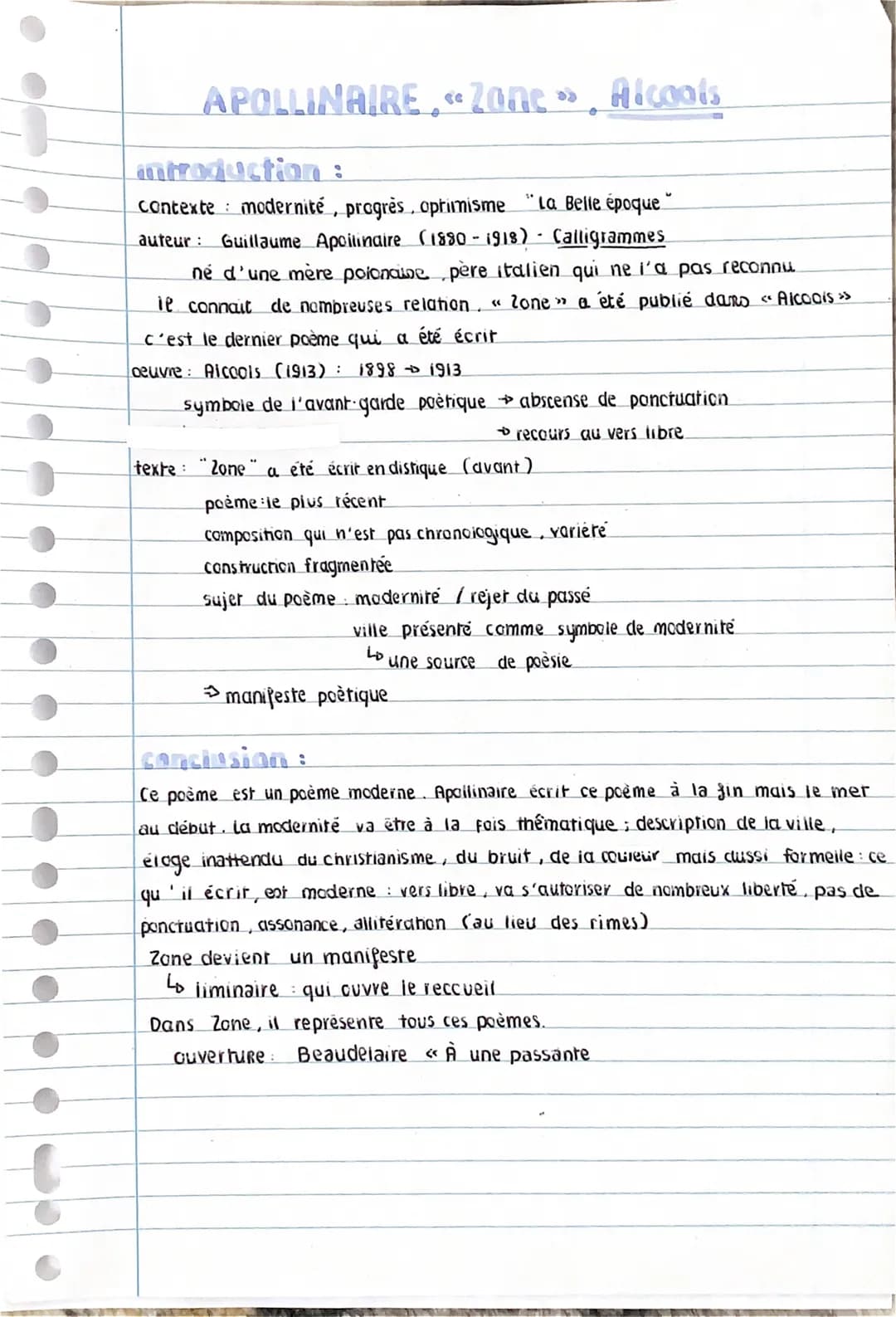 LE REFUS DU
PASSÉ AU
PROFIT DE
LA MODERNITE
SÉQUENCE II: APOLLINAIRE, Alcools, 1913.
TEXTE N° 1 :«< ZONE », v. 1 à 24: lecture linéaire
Zone