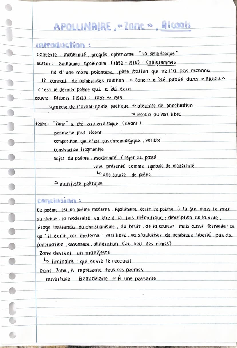 LE REFUS DU
PASSÉ AU
PROFIT DE
LA MODERNITE
SÉQUENCE II: APOLLINAIRE, Alcools, 1913.
TEXTE N° 1 :«< ZONE », v. 1 à 24: lecture linéaire
Zone