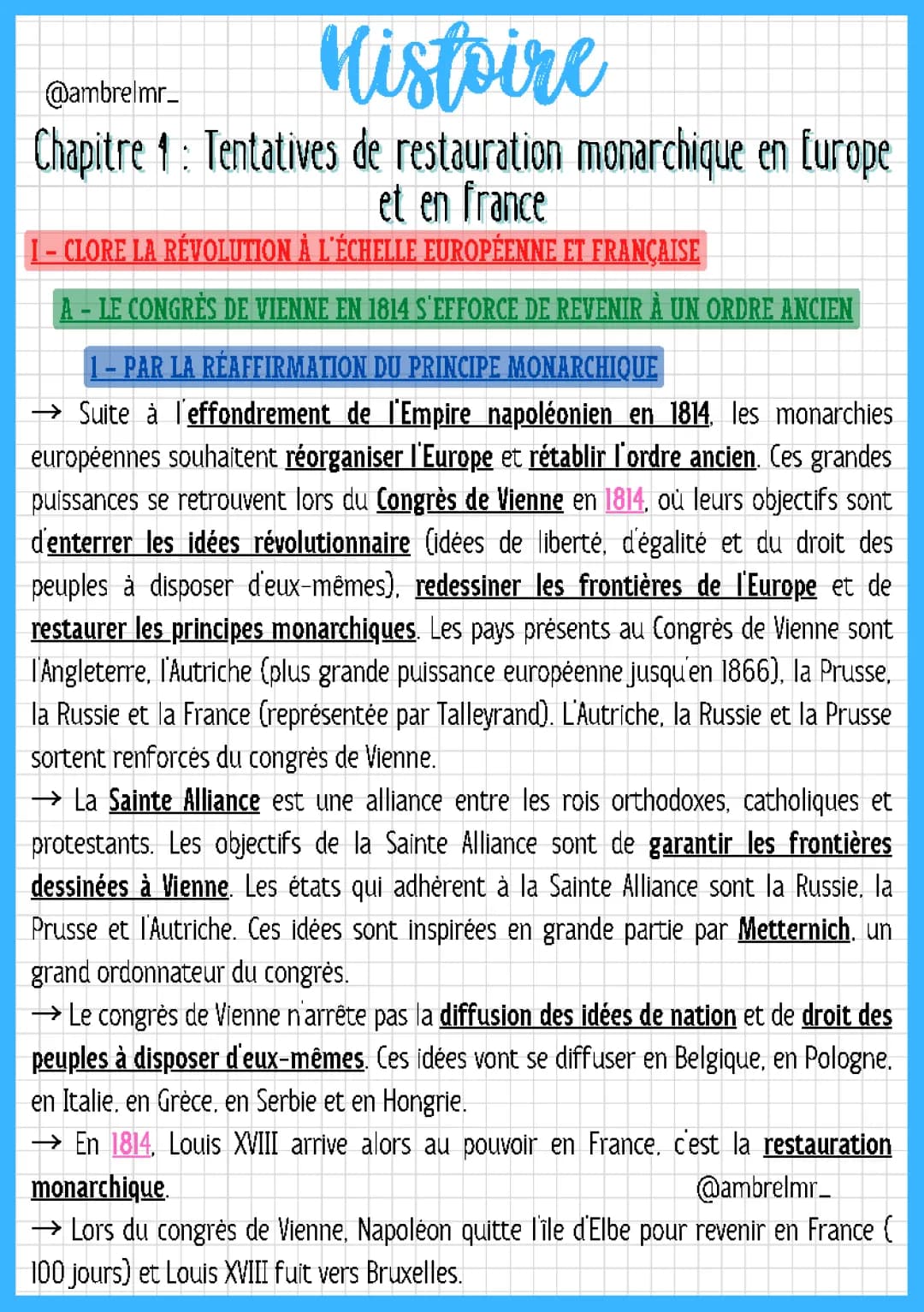 Tentatives de restauration monarchique en Europe et en France
