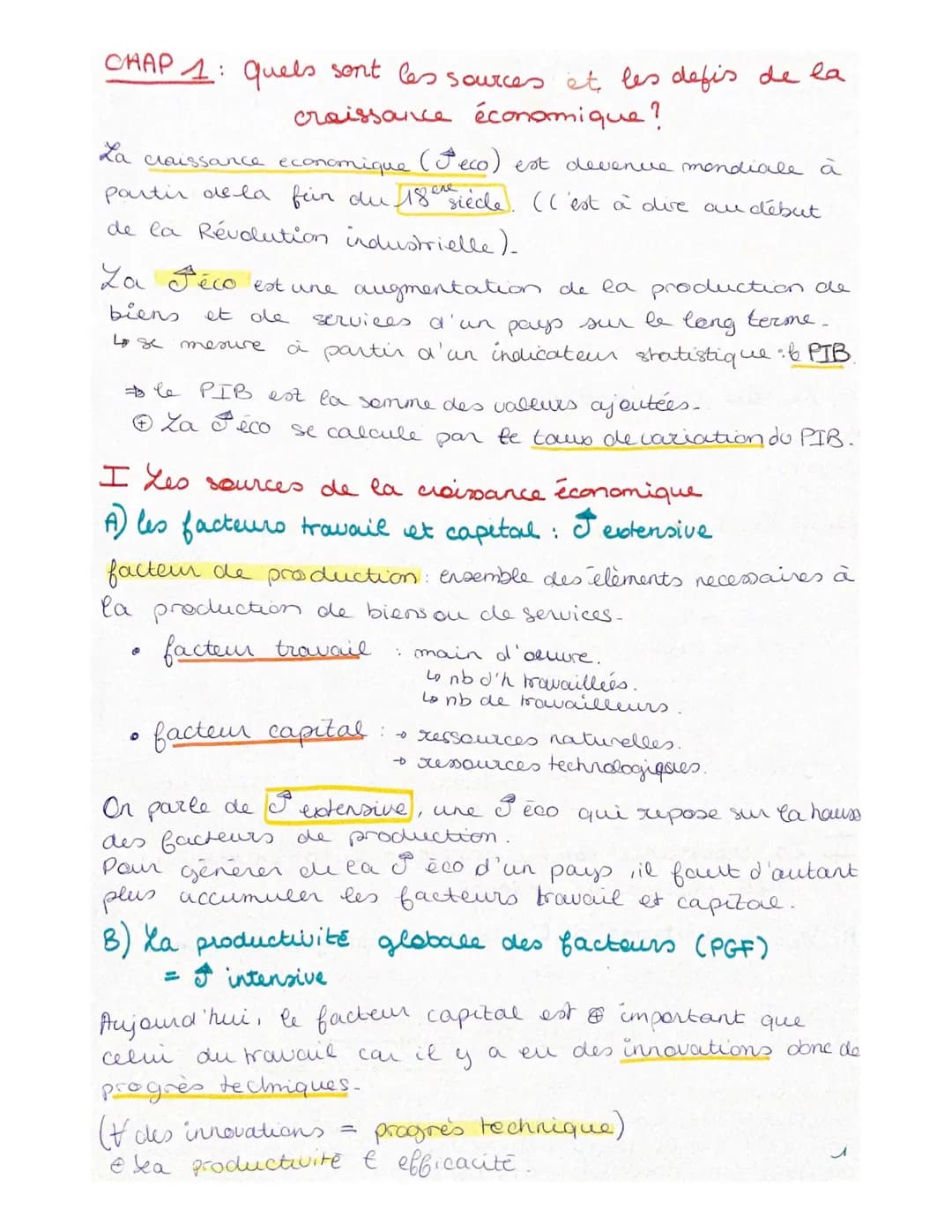 CHAP 1: Quels sont les sources et les defis de la
croissance économique ?
La croissance économique (Feco) est devenue mondiale à
partir de l