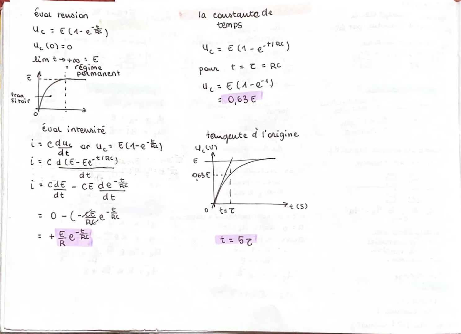 Intensité
quauti. charges elec a
qui traverse S conduc pdt At
O
O
en courant continu
i(t) = da
dt
At
le condensateur
HE
Si U
comportement ca