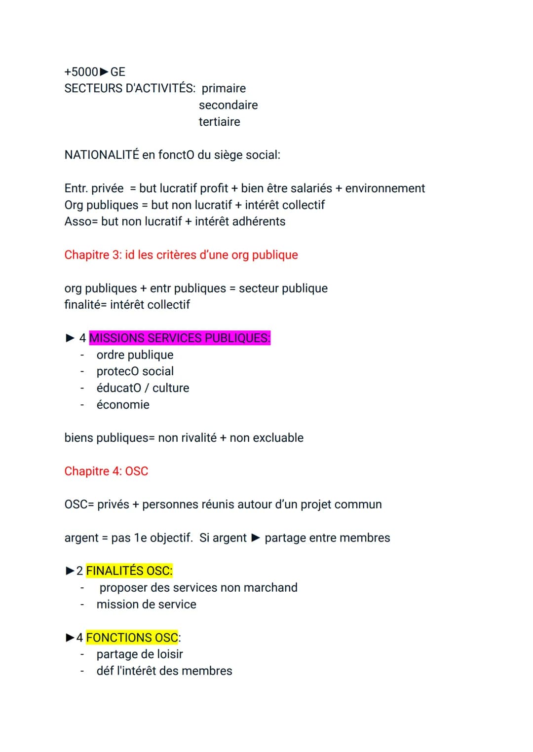 Management: Programme 1ère
Chapitre 1: Pourquoi organiser l'acto collective?
acto indiv: agir seul
acto collective: agir en groupe
Une org à